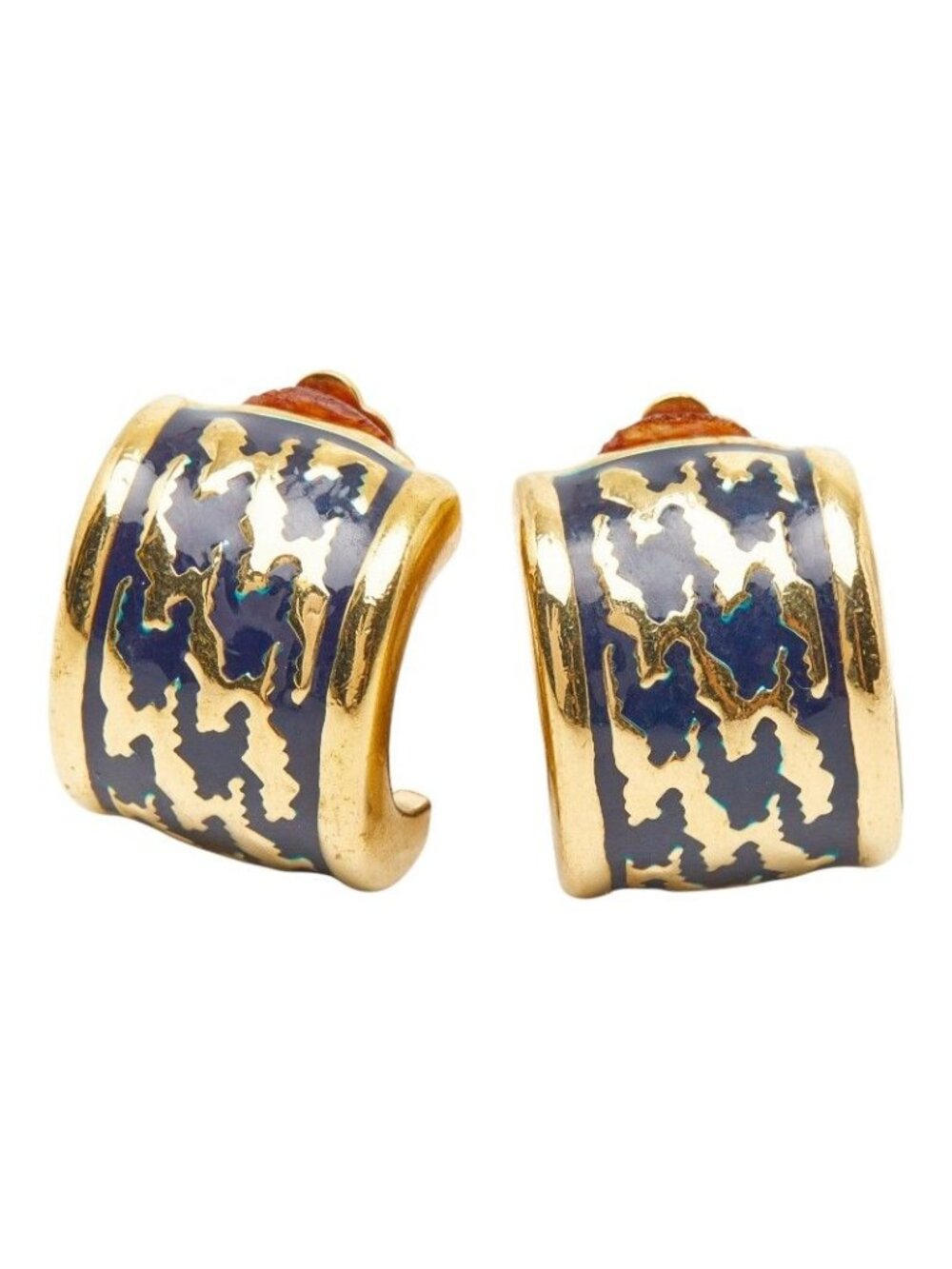 Dior Earrings Gold Blue Plated 1